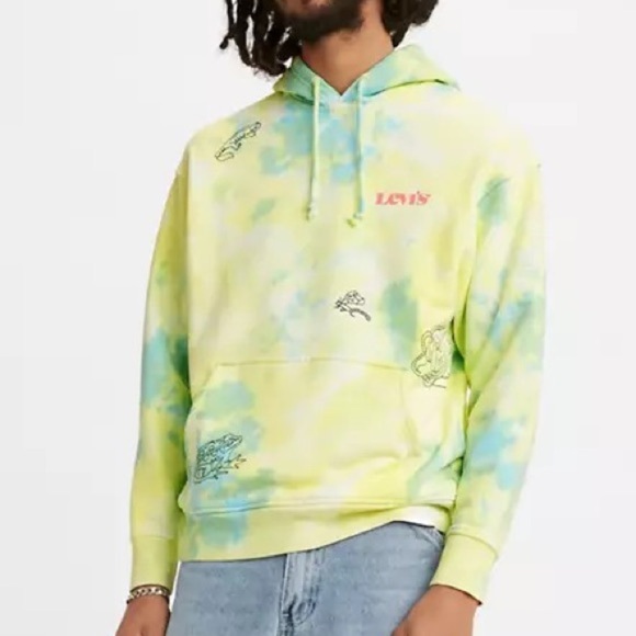 LEVI - Modern Vintage Relaxed Tie-Dye Graphic Embroidered Hoodie - Picture 2 of 15